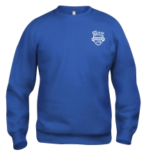 CKV jubileumsweater in clubblauw met 65-jaar-logo op de borst